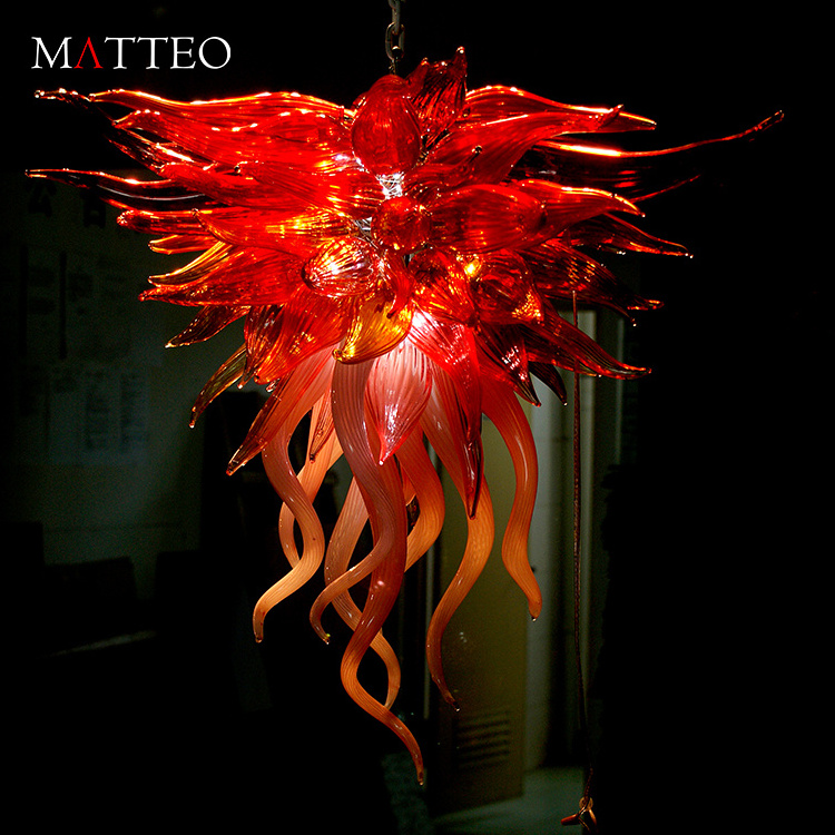 Modern Design Murano Glass Sputnik Hand Craft Commercial Center Lobby LED Blown Glass Chandelier