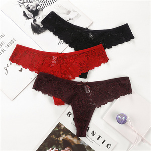 Sexy Lace Thong Women Low Waist Panties Floral Underwear Female Sexy Underpants Breathable Thongs Transparent for Women Adults