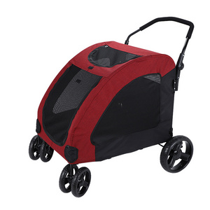 Four Wheel Outdoor Folding Pet Stroller for Cats Dogs