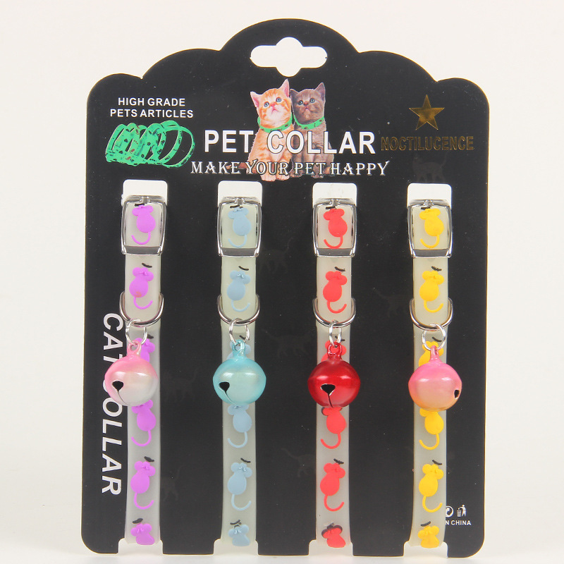 Adjustable Heart Shape Pet Dog Collar Bell Nylon DOT Necklace for Dog Cat Soft Pet Neck Chain