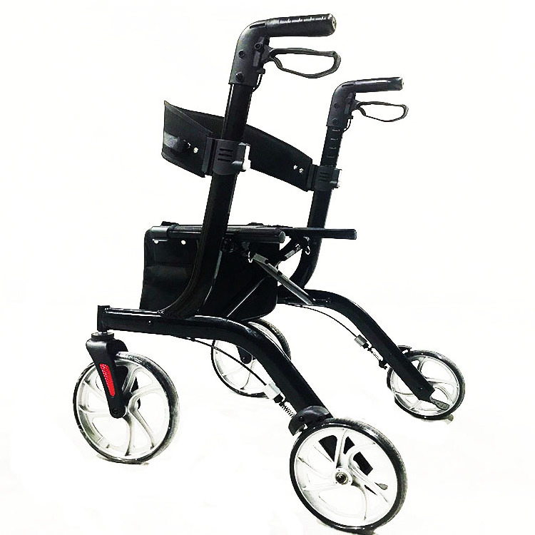 New 2023 Product Outdoor Foldable Height Adjustable Wheel Shopping Rollator Walker With Seat For Disable