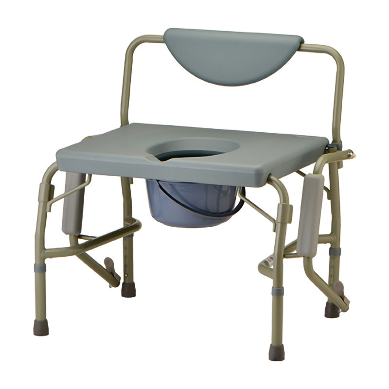 Adjustable Heavy Duty Commode Chair with Drop-Arm & Extra Wide Seat Bathroom Toilet Commode