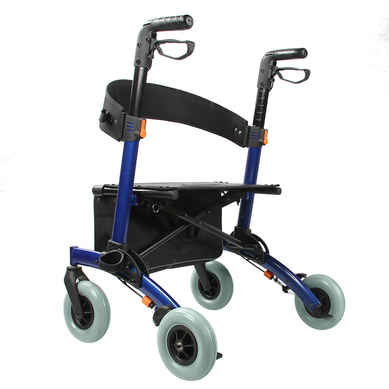 Factory outlet Rollator outdoor folding portable adjustable aluminium patient disabled medical walker with seat