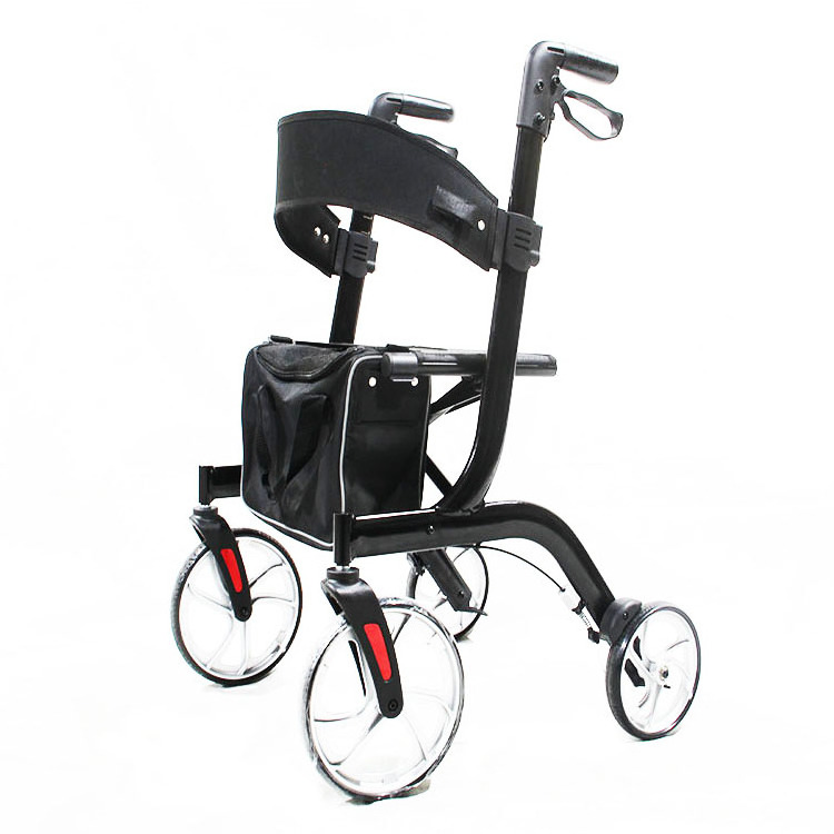 Lightweight Aluminum Height Adjustable Walking Aids Walkers 4 Wheel  Rollator Walker For Adults