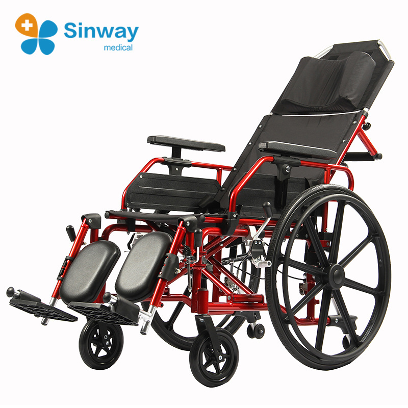 Deluxe Lightweight Foldable High Back Full Reclining Wheelchair