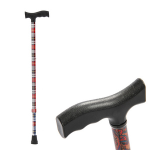 Aluminium alloy walking stick printed one - hand walker for the elderly Old man crutch