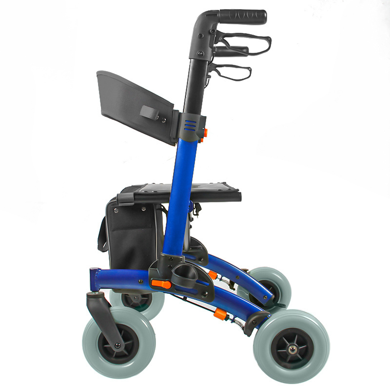 Factory outlet Rollator outdoor folding portable adjustable aluminium patient disabled medical walker with seat