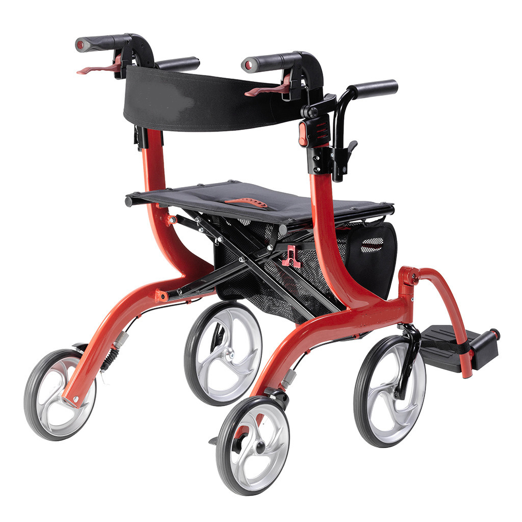 Drive Medical Nitro Duet Dual Function Transport Wheelchair and Rollator Rolling Walker