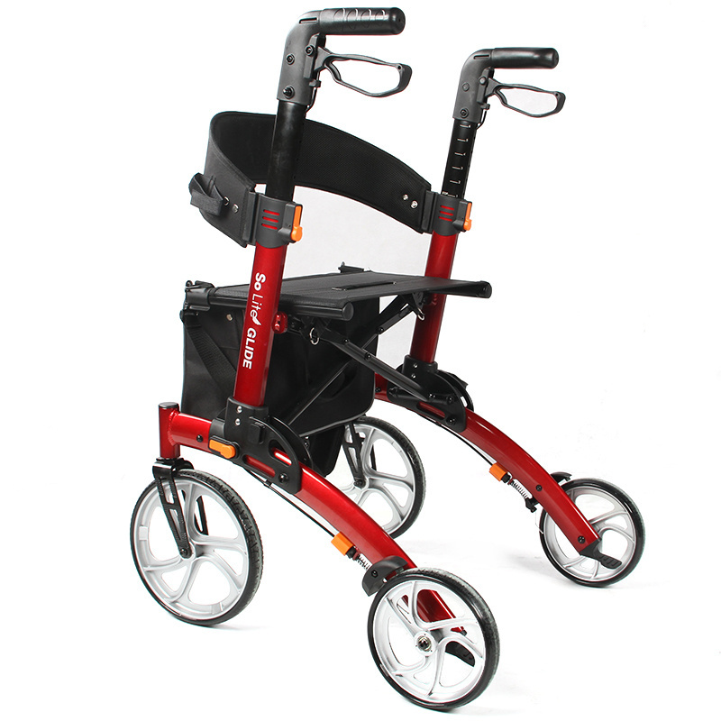 Rollator walker folding with seat for adults elderly upWalker Lower Handle custom made logo upright rollator walker