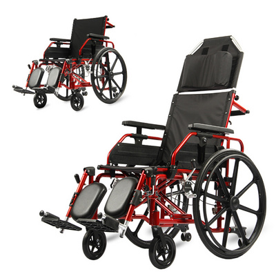 Deluxe Lightweight Foldable High Back Full Reclining Wheelchair