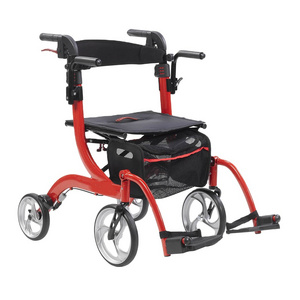 Drive Medical Nitro Duet Dual Function Transport Wheelchair and Rollator Rolling Walker