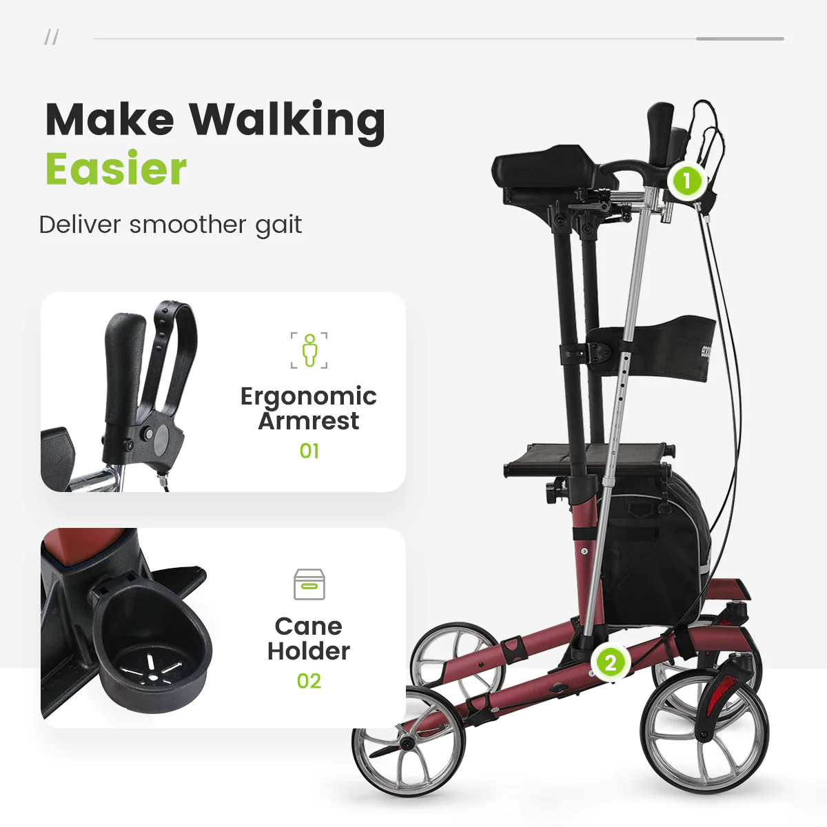 sinway Walking Frame Drive Rolling Walker for Seniors 4 leg Walker Adult Folding Rollator For Disabled aluminum walker