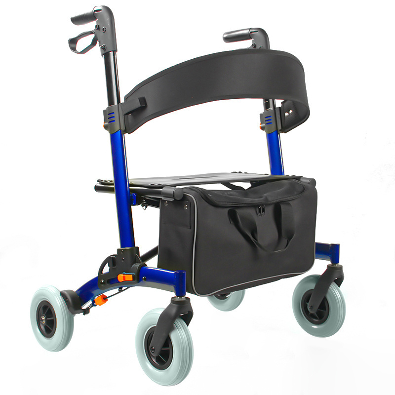 Factory outlet Rollator outdoor folding portable adjustable aluminium patient disabled medical walker with seat