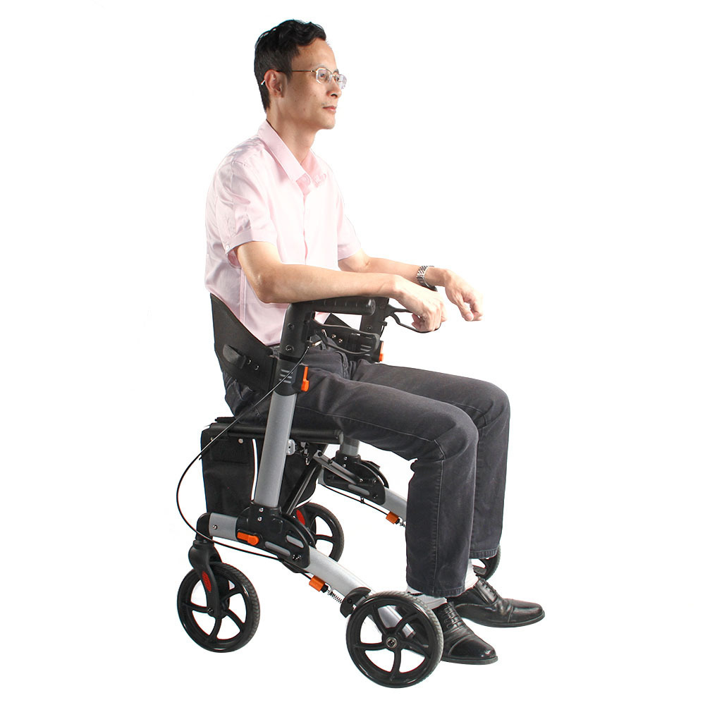 Low price upright walker rollator lightweight rollator 4 wheel rollator walker with seat for adults