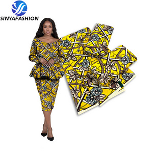 Sinya Wholesale High Quality African Wax Prints Fabric 6 Yards Hot Sale Ankara Real Wax Cotton Wax