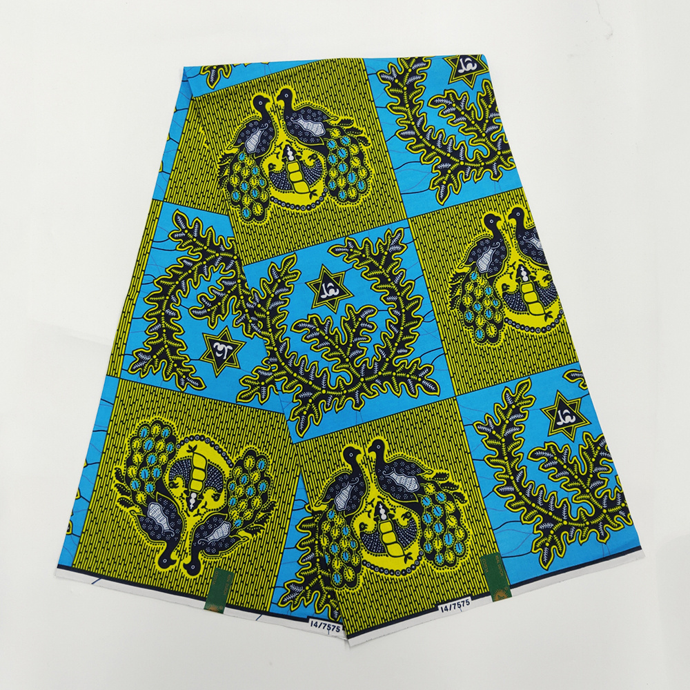 Sinya High Quality Cotton Soft African Ankara Fabrics Wax Print Fabric 6 Yards