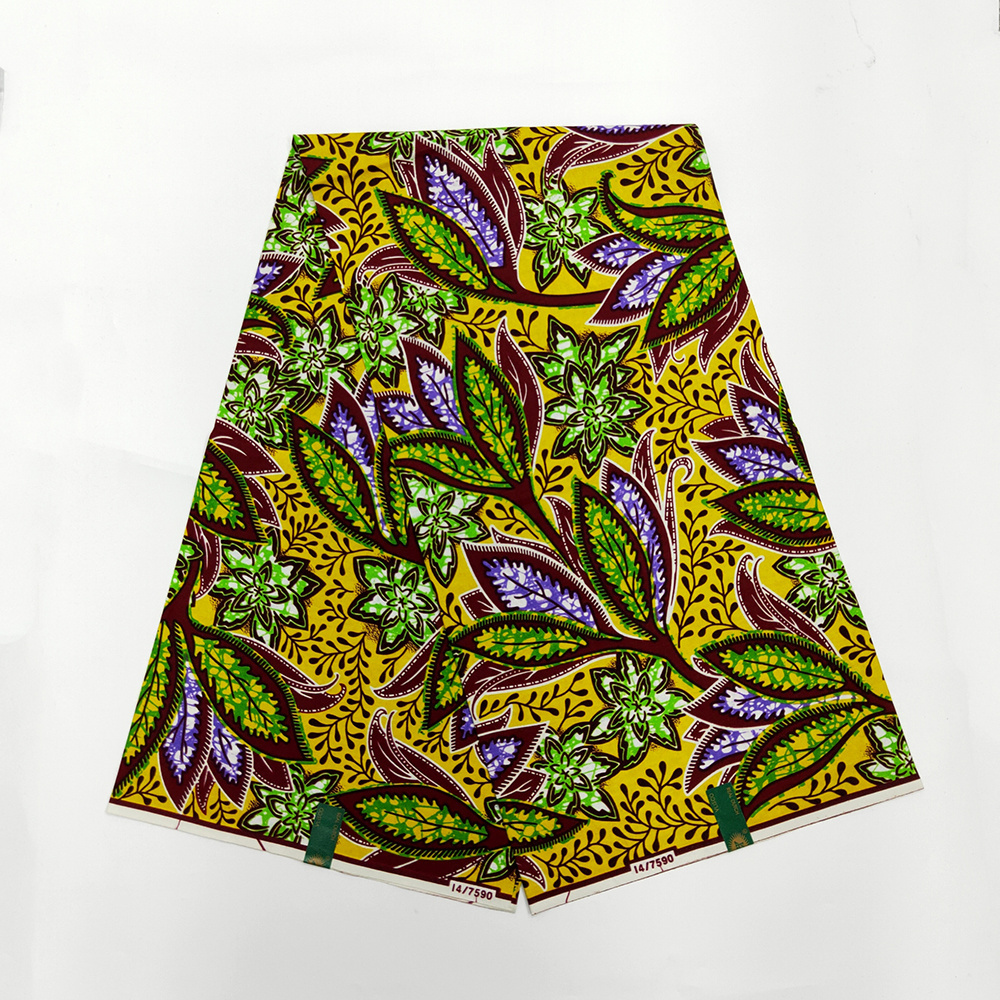 Sinya New Style African Wax Prints Fabric 100% Cotton Print Veritable Real Wax Fabric 6 Yards