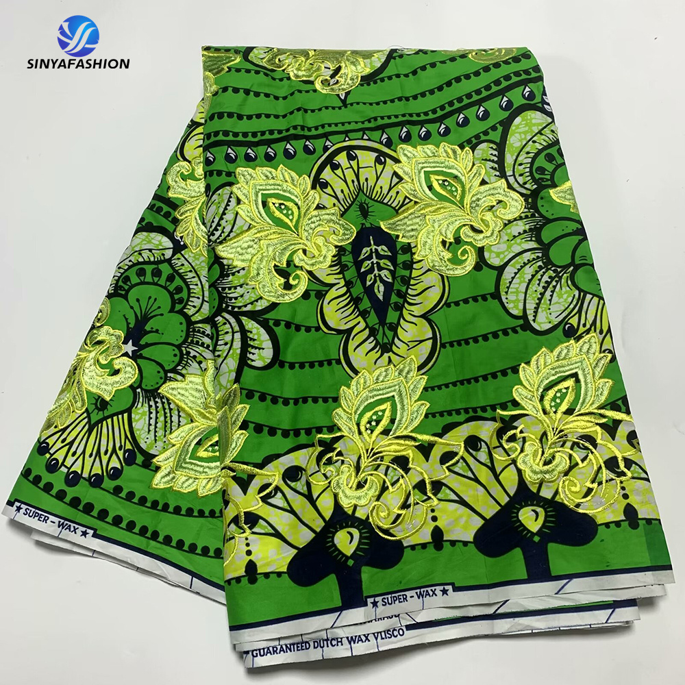 High Quality Wax Cotton Fabric Embroidered Guipure Cord Lace Wax Ankara African Wax Prints Fabric For Wedding Party Women Dress