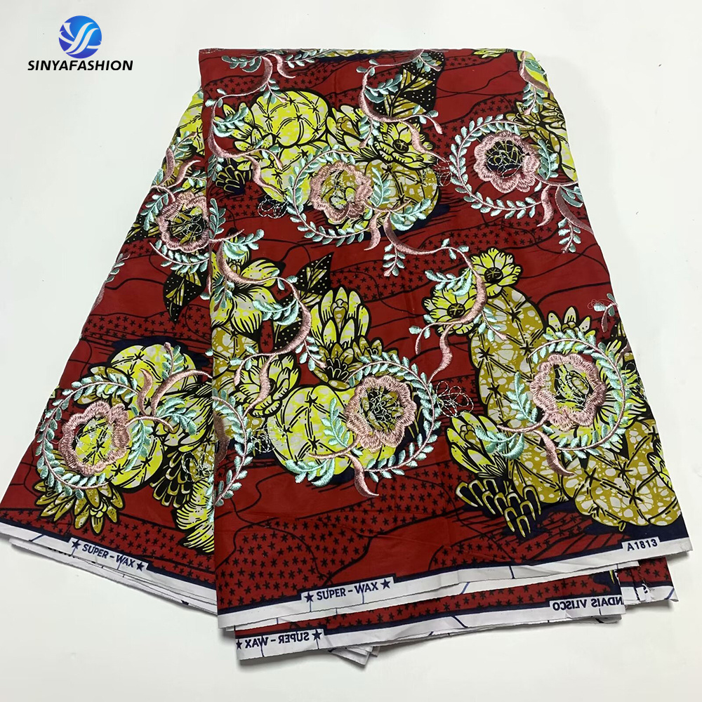 High Quality Wax Cotton Fabric Embroidered Guipure Cord Lace Wax Ankara African Wax Prints Fabric For Wedding Party Women Dress