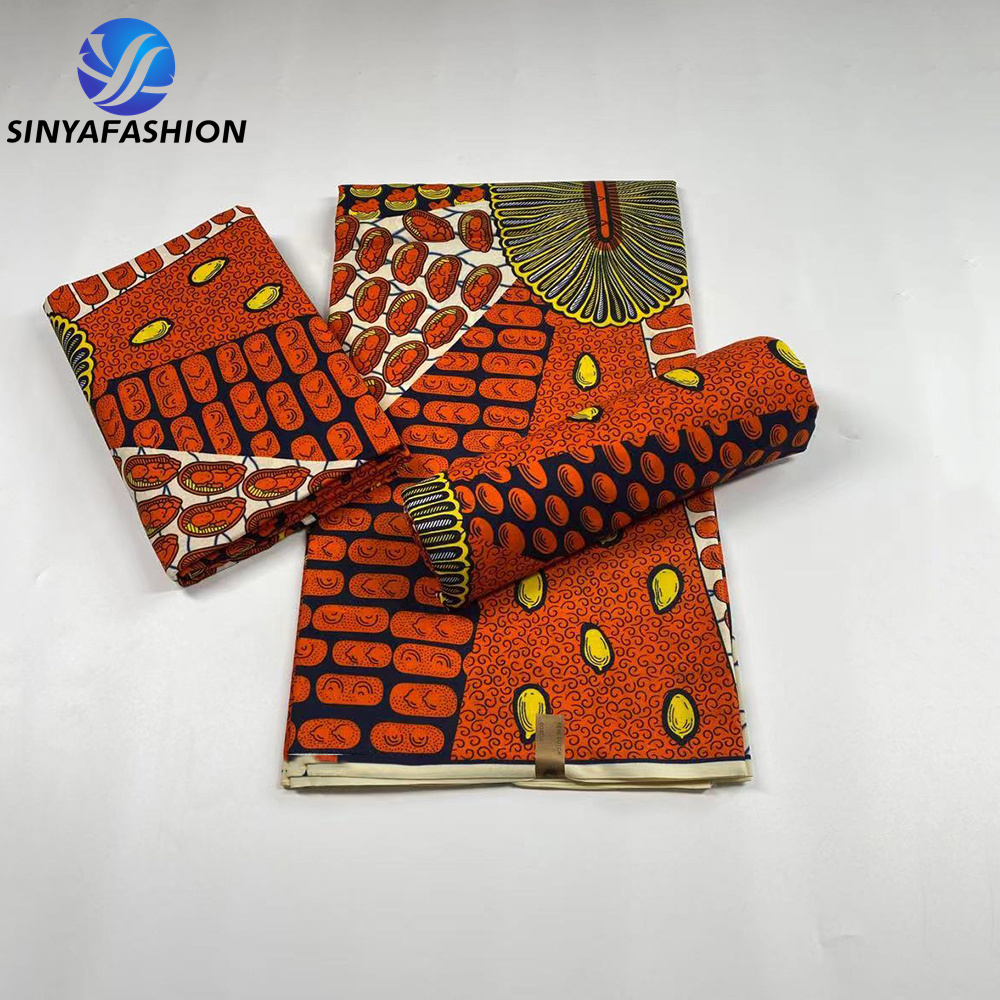 Sinya High Quality Nigerian Ankara Wax Hot Selling Polyester African Wax Prints Fabric 6 Yards