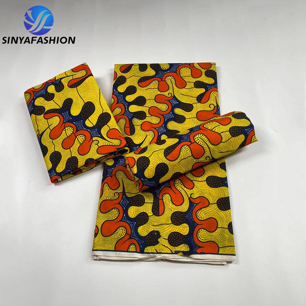 Sinya High Quality Nigerian Ankara Wax Hot Selling Polyester African Wax Prints Fabric 6 Yards