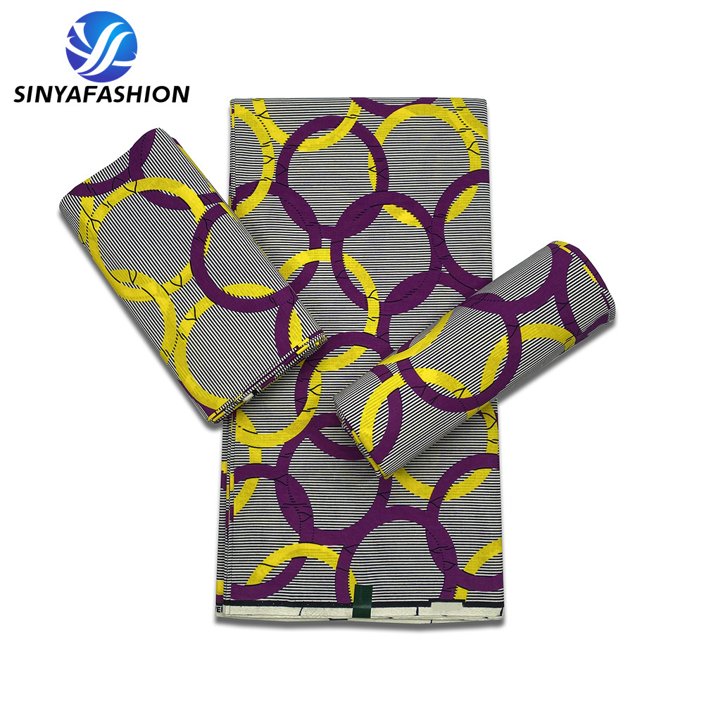 Sinya High Quality Nigerian Ankara Clothing Textile Material African Wax Prints Fabric 6 Yards