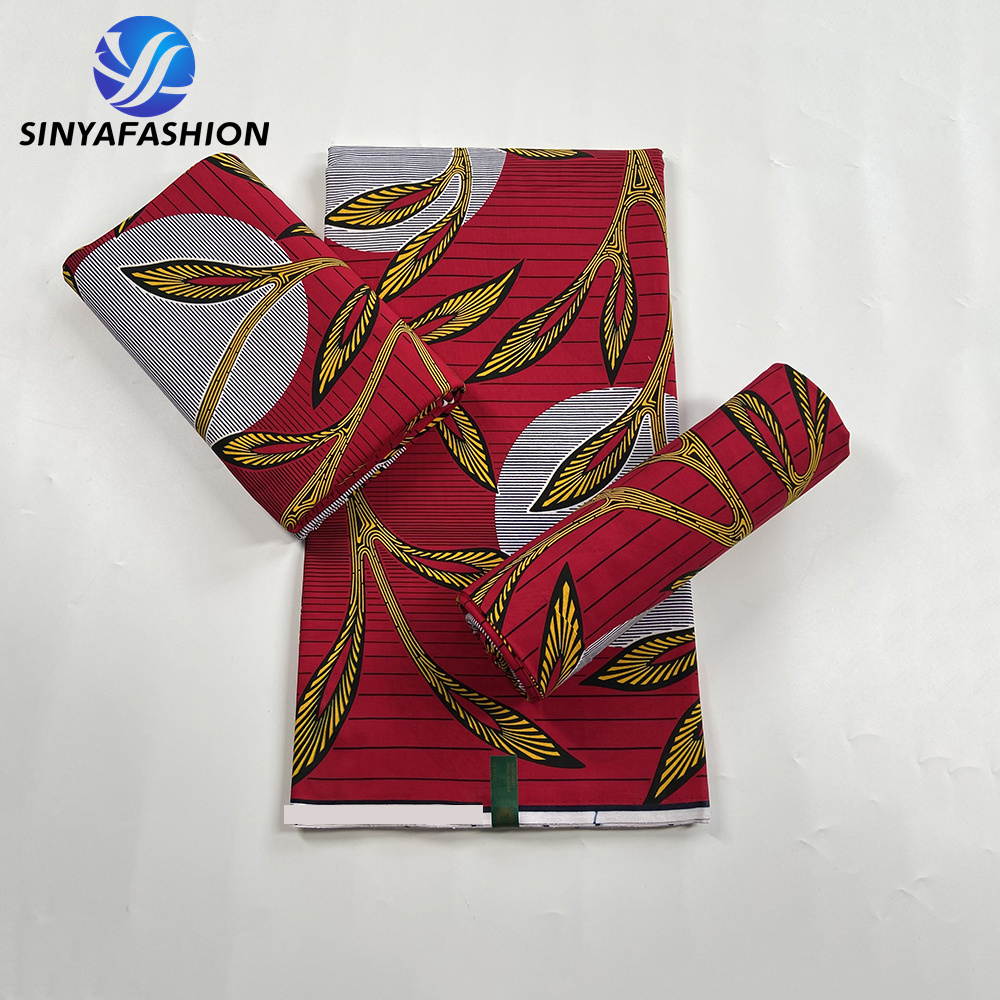 Sinya High Quality Nigerian Ankara Clothing Textile Material African Wax Prints Fabric 6 Yards