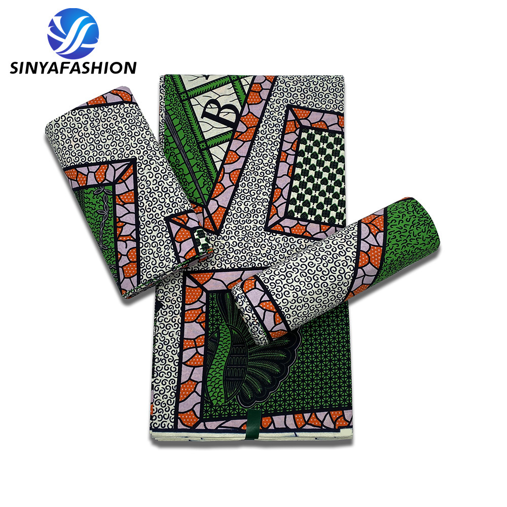 Sinya High Quality Nigerian Ankara Clothing Textile Material African Wax Prints Fabric 6 Yards