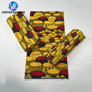 Sinya High Quality Nigerian Ankara Clothing Textile Material African Wax Prints Fabric 6 Yards