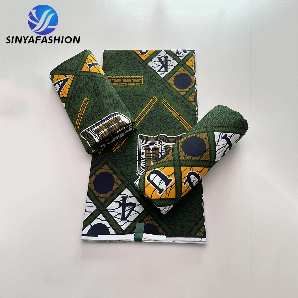 Sinya Wholesale Cheap Price New Design Holland Wax 100% Cotton Ankara Fabrics African Wax Prints Fabric 6 Yards