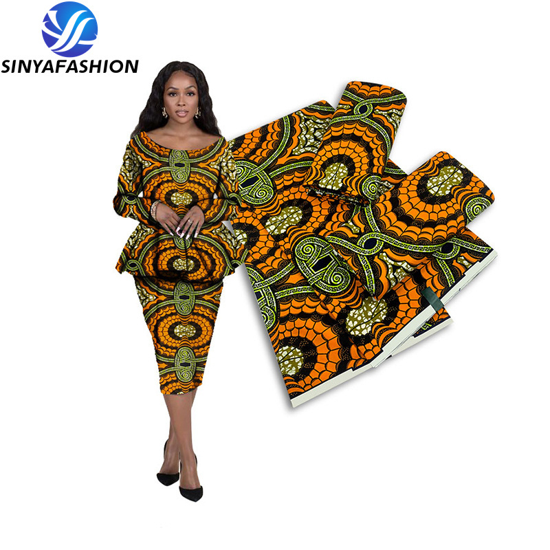 Sinya 2022 Latest African Wax Prints Fabric Wholesale High Quality Super Original Cotton Ankara Wax