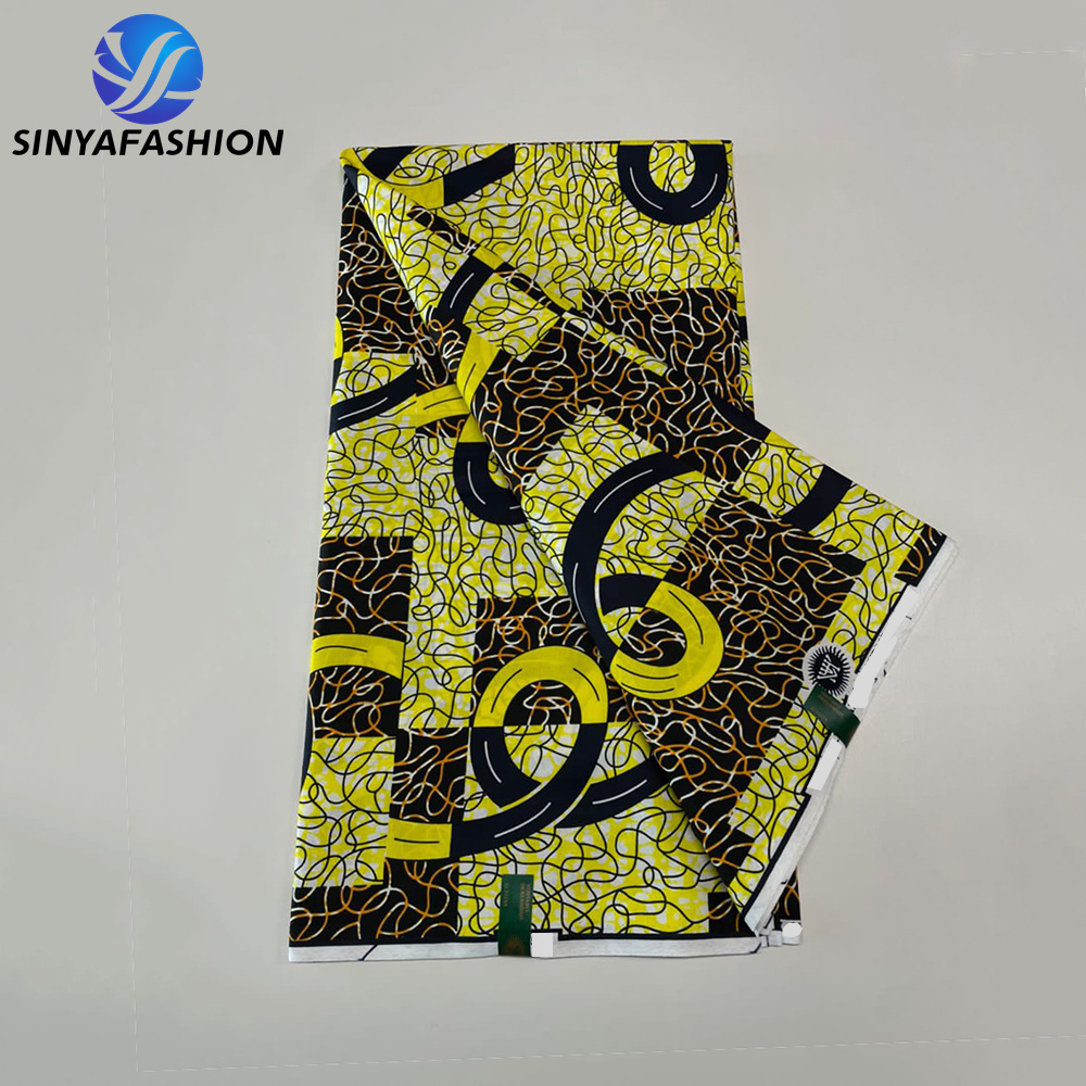 Sinya Latest African Wax Prints Fabric 6 Yards Hot Sale Guaranteed Veritable Real Wax Cotton Super Quality