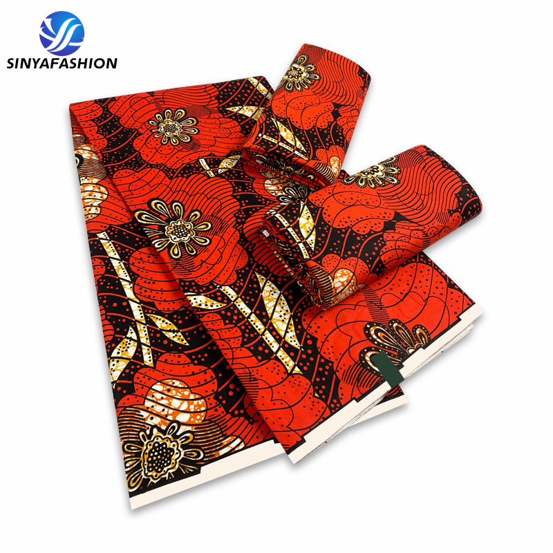 Sinya Super Good Quality High Grade African Wax Prints Fabric 6 Yards 100% Cotton Soft Real Dutch Sew Dress Material