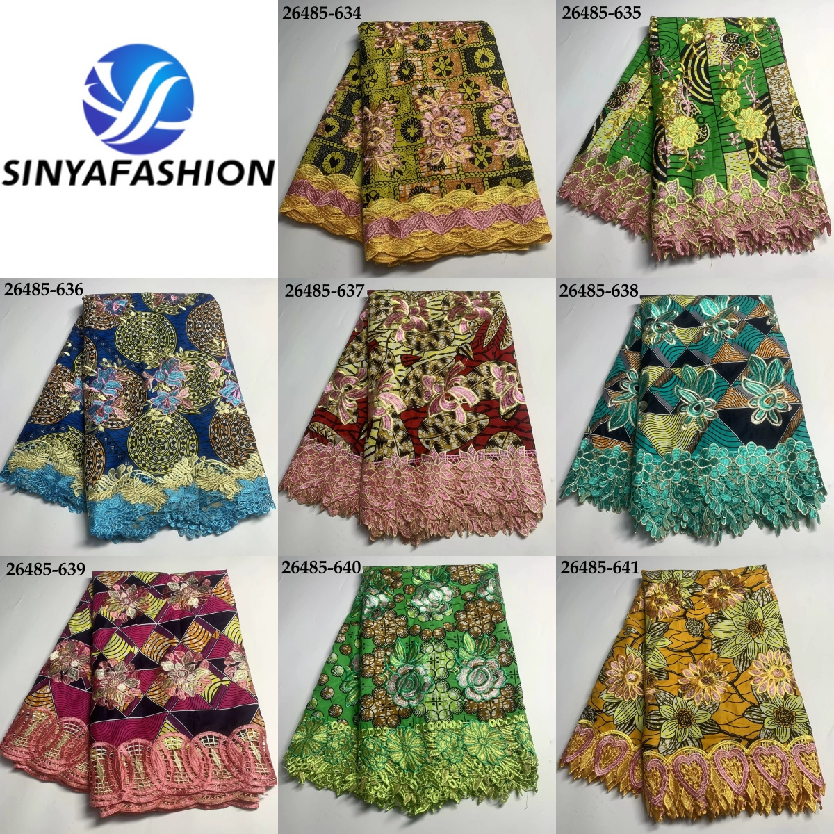 High Quality Wax Cotton Fabric Embroidery Guipure Cord Lace Ankara African Wax Prints Fabric For Women Dress