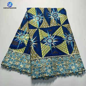 Ankara African Guipure Lace Fabric Wax High Quality Wax Lace Fabrics For Women Wax Lace For Ceremonial Dress