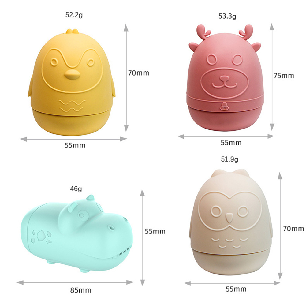 Eco Friendly Silicone Cute Child Kids Baby Spray Water Game Animals Bath Tub Bubble Toy Swimming Toys Set For Babies With Shower