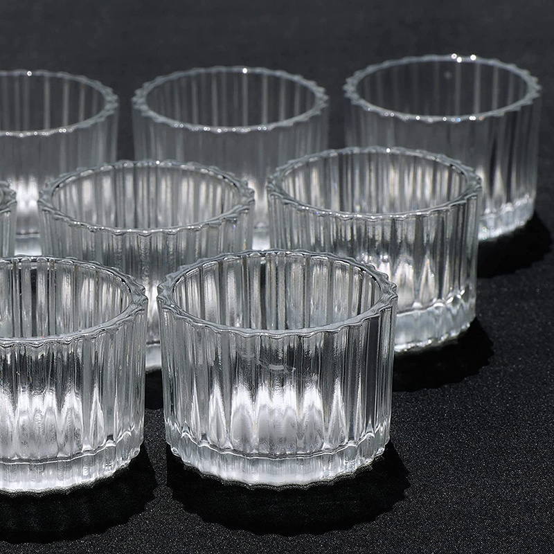 Tea Light Bulk Home Decor Set of 12 Clear Tealight glasses for candles glass Candle Holder Jar