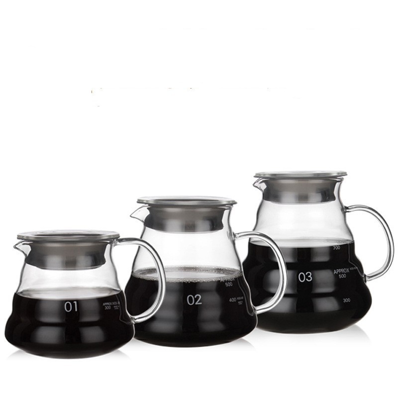 Handmade Borosilicate Coffee Pot Cloud Kettle Set Home Glass Coffee Cup Filter Sharing Glass Pot