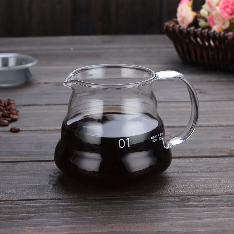 Handmade Borosilicate Coffee Pot Cloud Kettle Set Home Glass Coffee Cup Filter Sharing Glass Pot