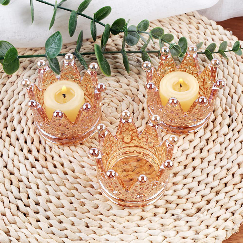 Set of 24  Glasses Tealight Candles Holder Votive Candle Holders for Wedding Party Home Decoration Jewelry Storage Tray