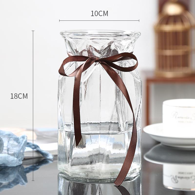 Wholesale Simple Creative Ornaments Living Room Transparent Plant Dried Vase Cheap Flower Container Glass Vase