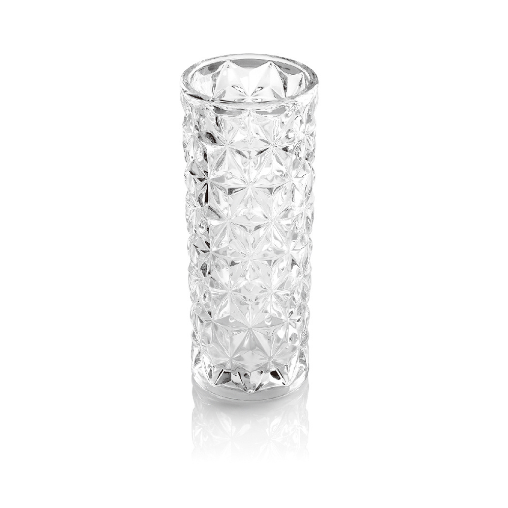 Brilliant  New Design 22cm Height Crystal Vase glass Cylinder Vase For centerpiece