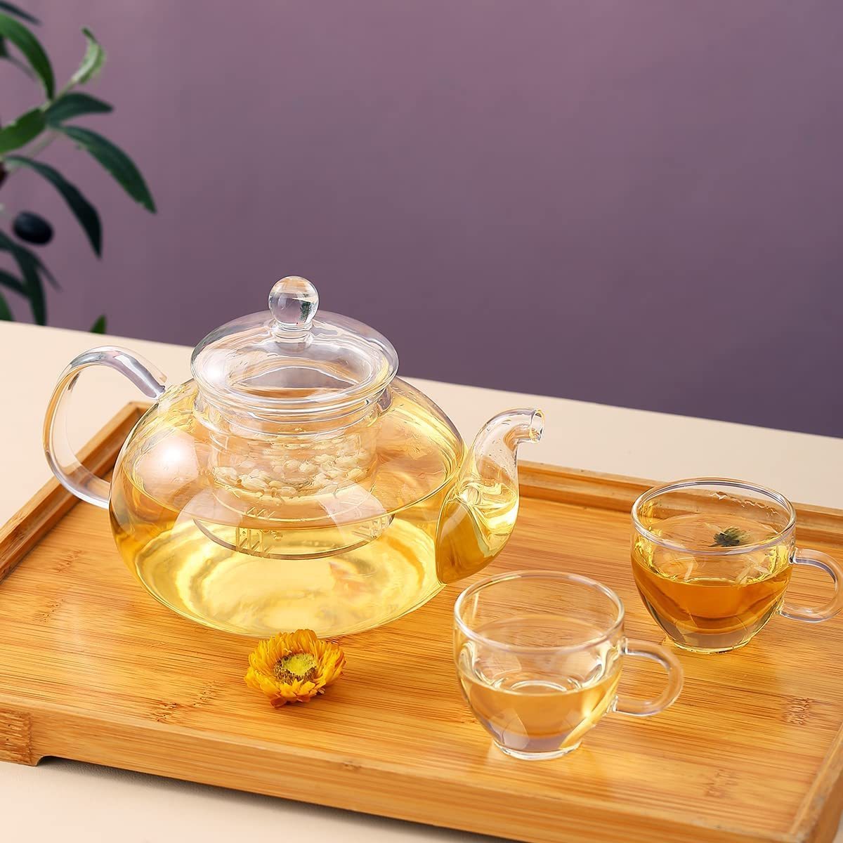 High borosilicate clear glass scented tea maker office magic teapot household kettle