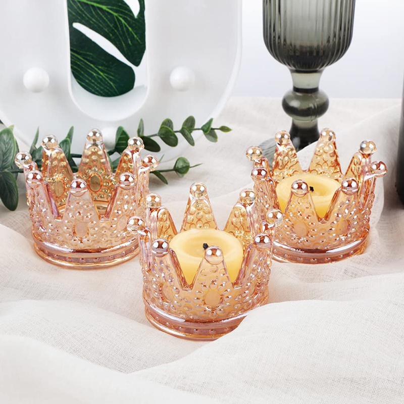 Set of 24  Glasses Tealight Candles Holder Votive Candle Holders for Wedding Party Home Decoration Jewelry Storage Tray