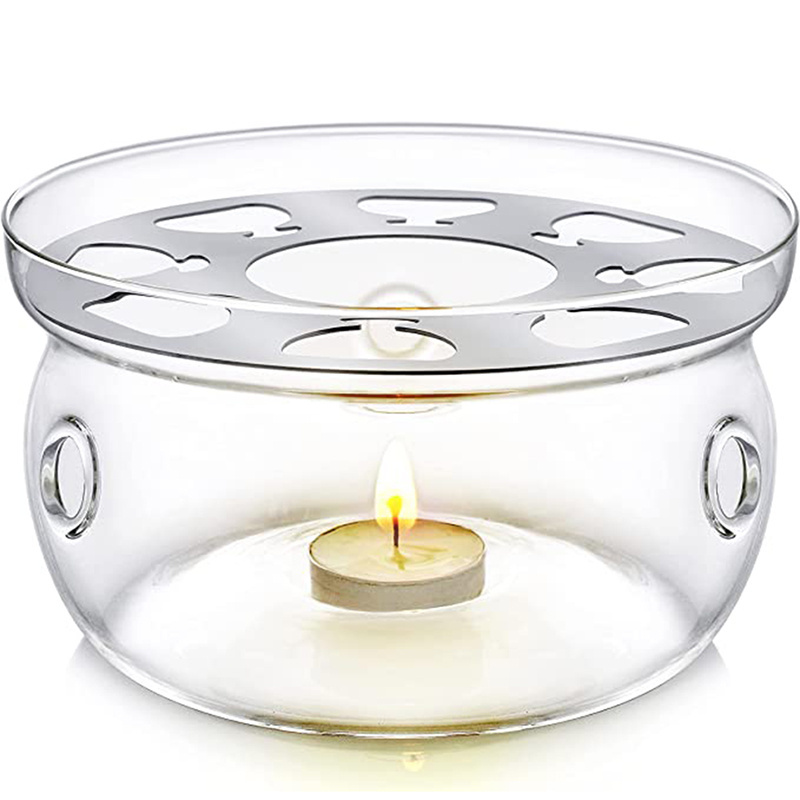 Universal Solid clear Glass Teapot Warmer base