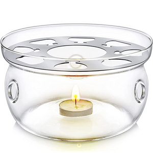 Universal Solid clear Glass Teapot Warmer base