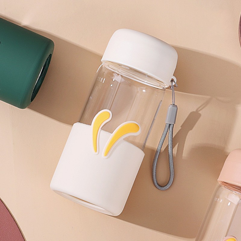 Hot Sale Portable Glass Water Juice  Cup Gift Glass Water Bottles Color Glass Drinkware