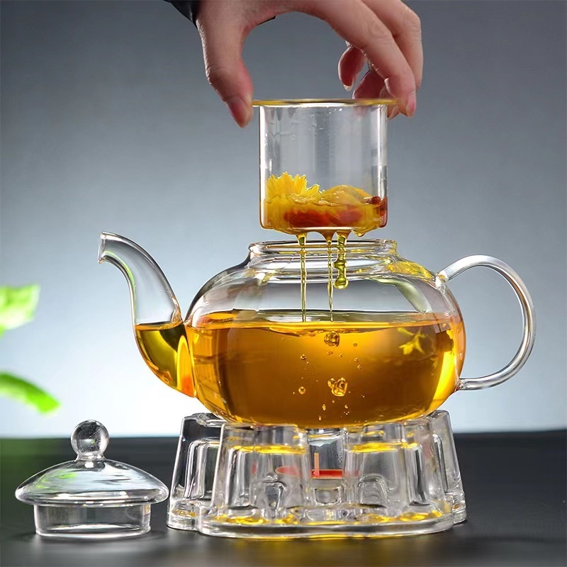 High borosilicate clear glass scented tea maker office magic teapot household kettle