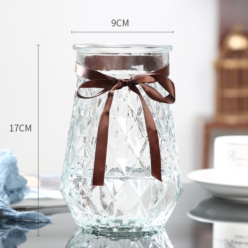 Wholesale Simple Creative Ornaments Living Room Transparent Plant Dried Vase Cheap Flower Container Glass Vase