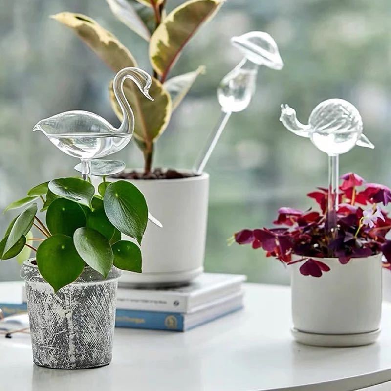 Automatic Watering Globe Plant Flower Water Bulbs Animal Shape Glass Home Decor Garden Watering System Self Watering Device